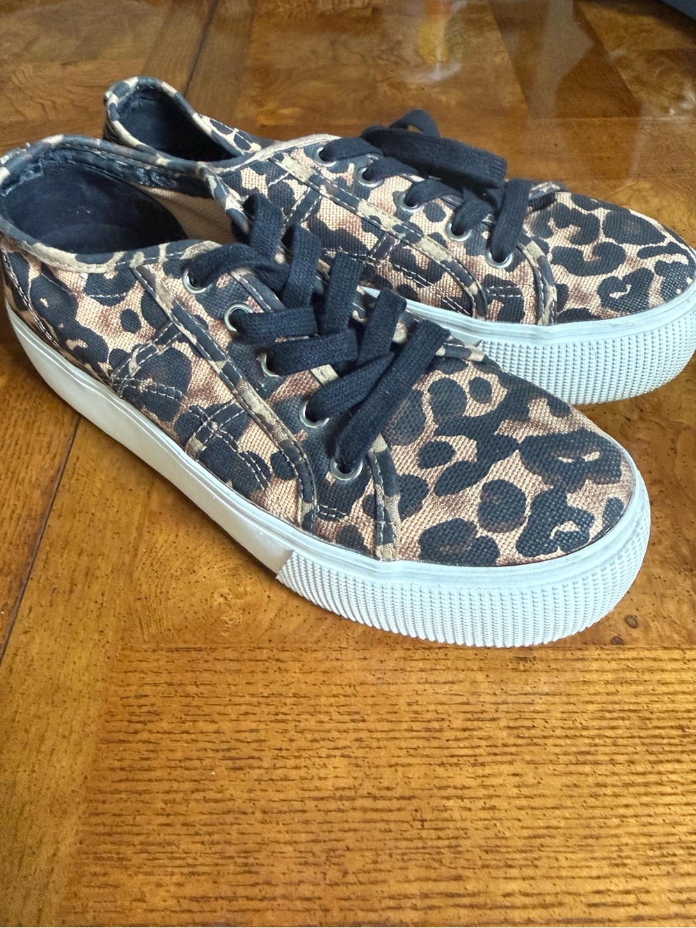 Steve Madden Leopard Print Canvas Platform Sneakers